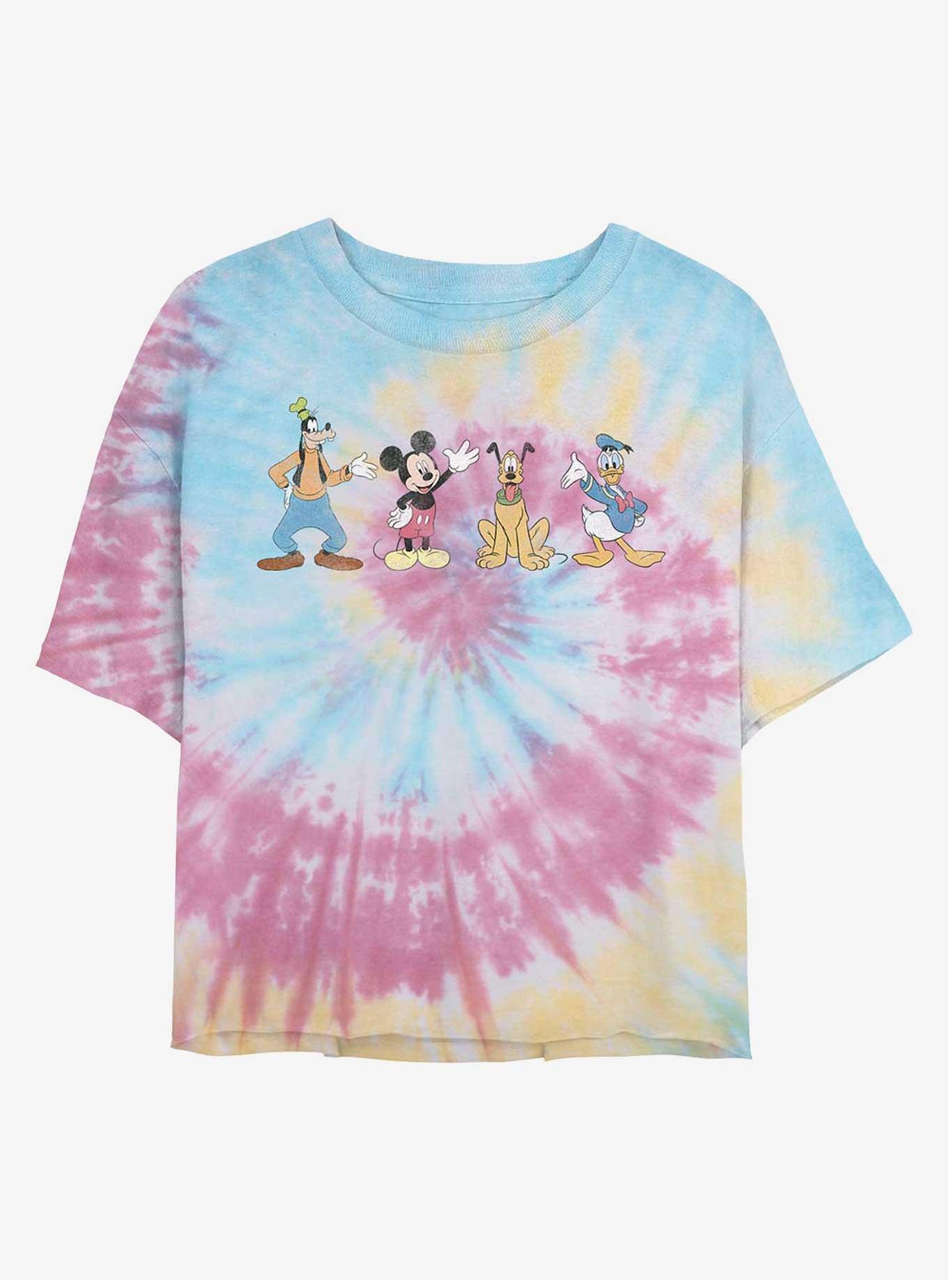 Disney Mickey Mouse Disney Groupie Tie Dye Crop Girls T-Shirt, BLUPNKLY, hi-res