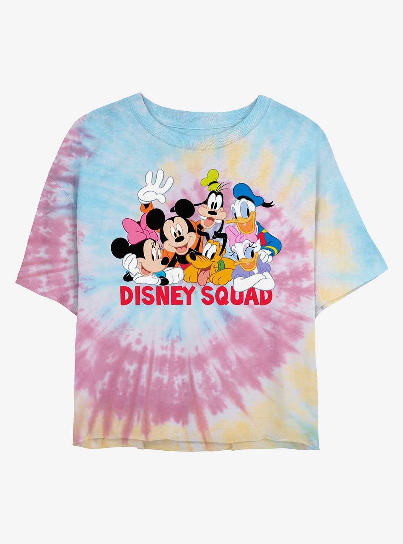 Disney Mickey Mouse Disney Squad Tie-Dye Crop Girls T-Shirt, , hi-res