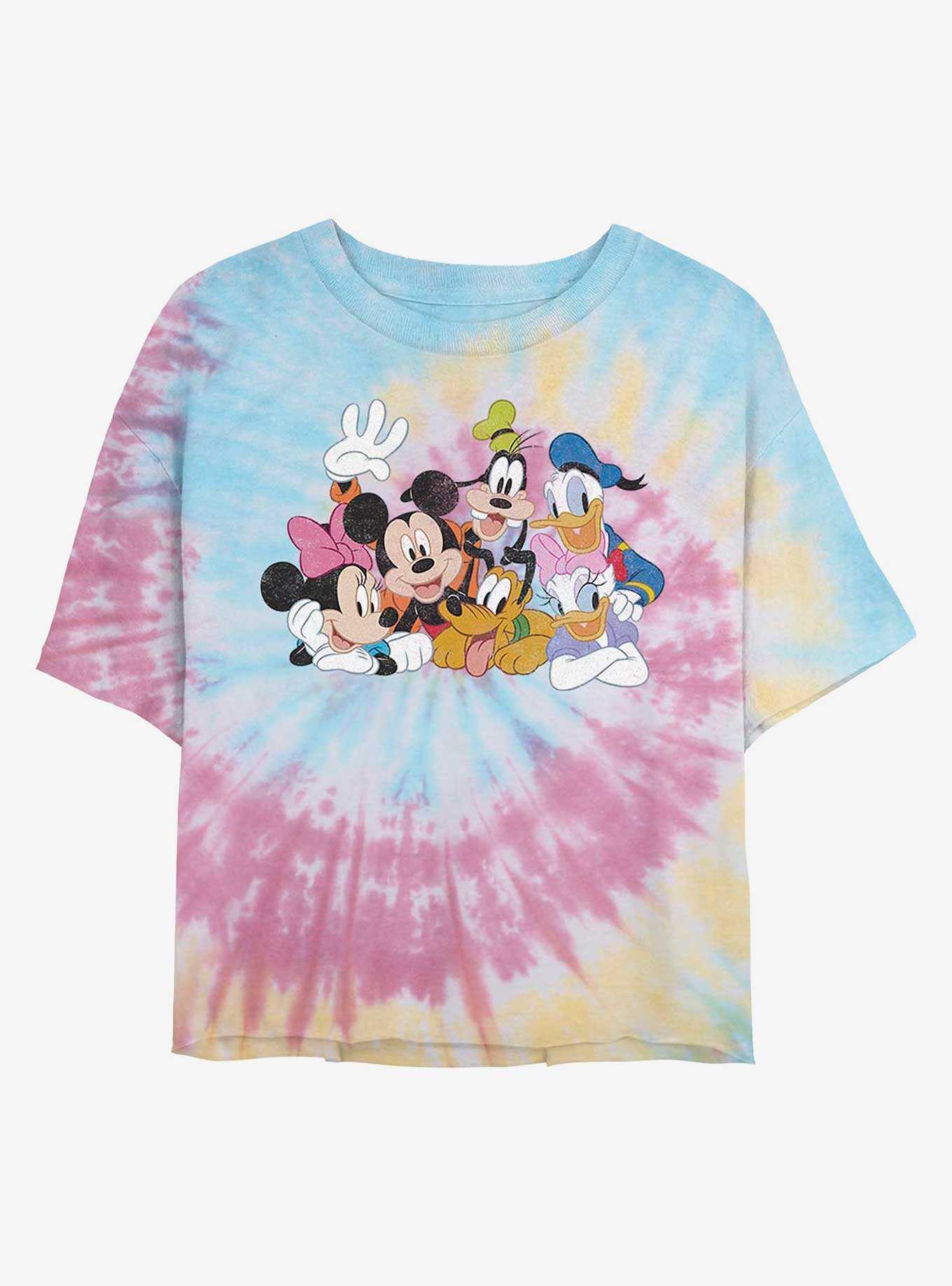 Disney Mickey Mouse & Friends Smiling Tie Dye Crop Girls T-Shirt, , hi-res