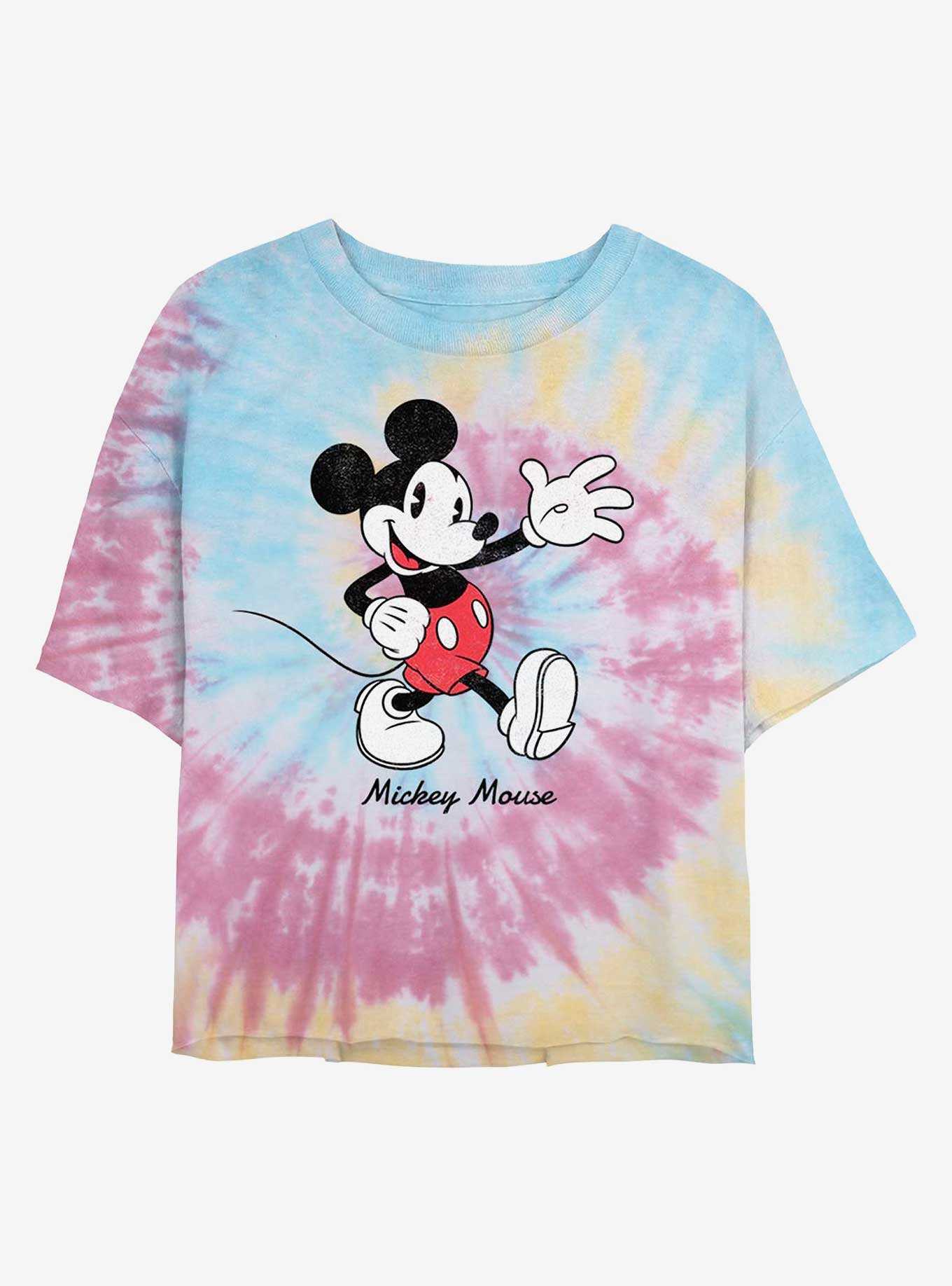 Disney Mickey Mouse Mickey Tie Dye Crop Girls T-Shirt, , hi-res