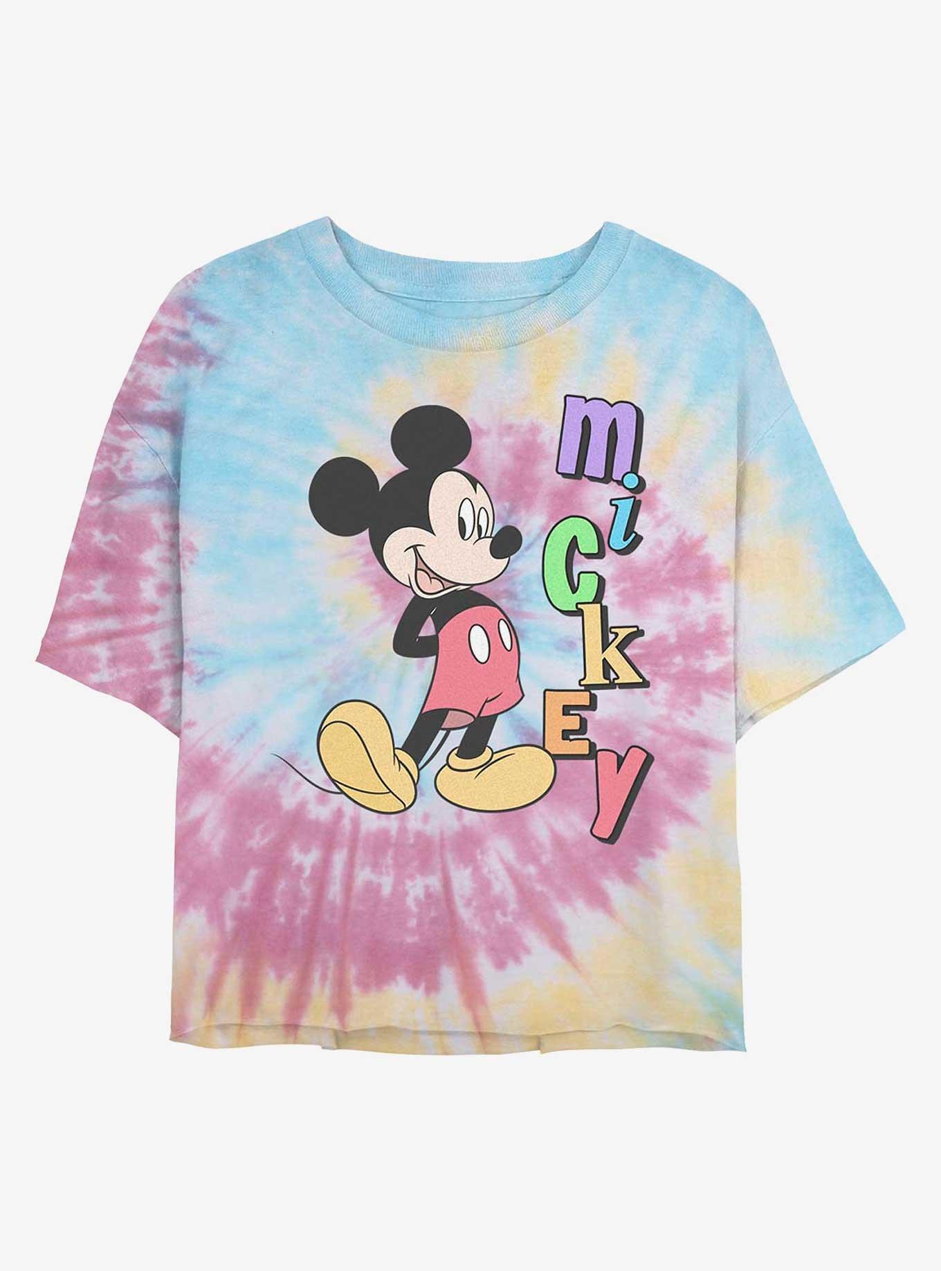 Disney Mickey Mouse Mickey Name Tie Dye Crop Girls T-Shirt, , hi-res