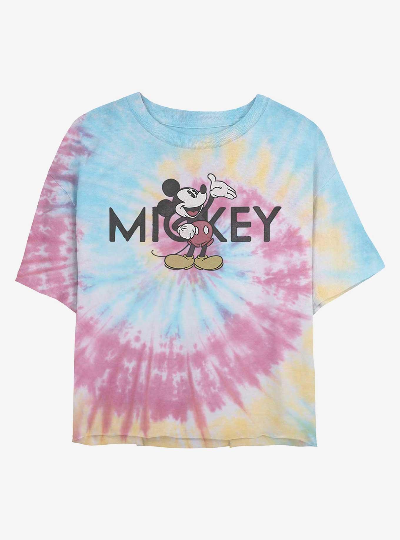 Disney Mickey Mouse Vintage Mickey Tie Dye Crop Girls T-Shirt