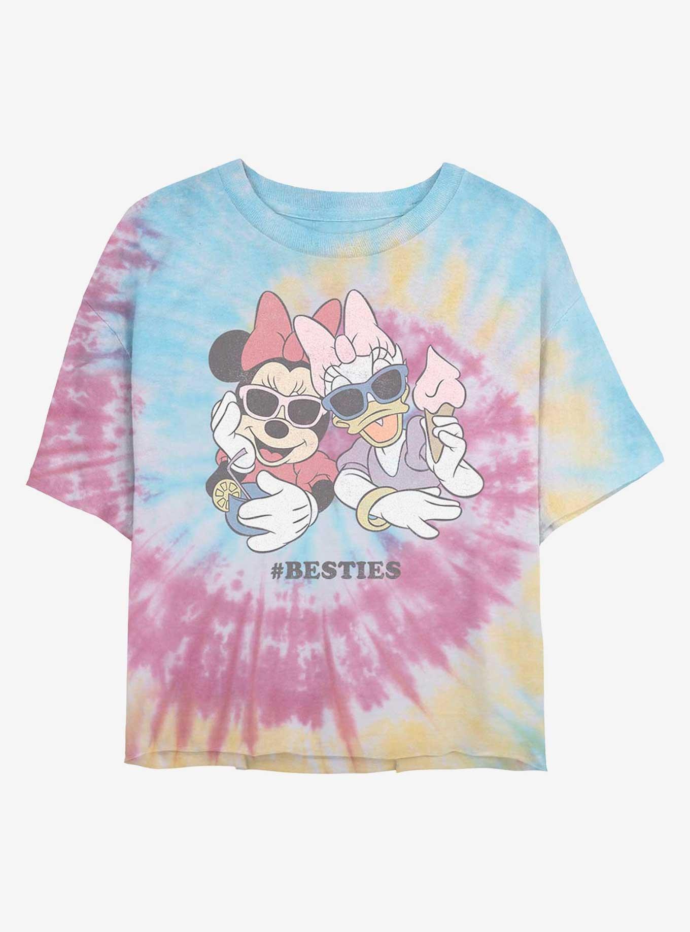 Disney Minnie Mouse & Daisy Duck Besties Tie Dye Crop Girls T-Shirt