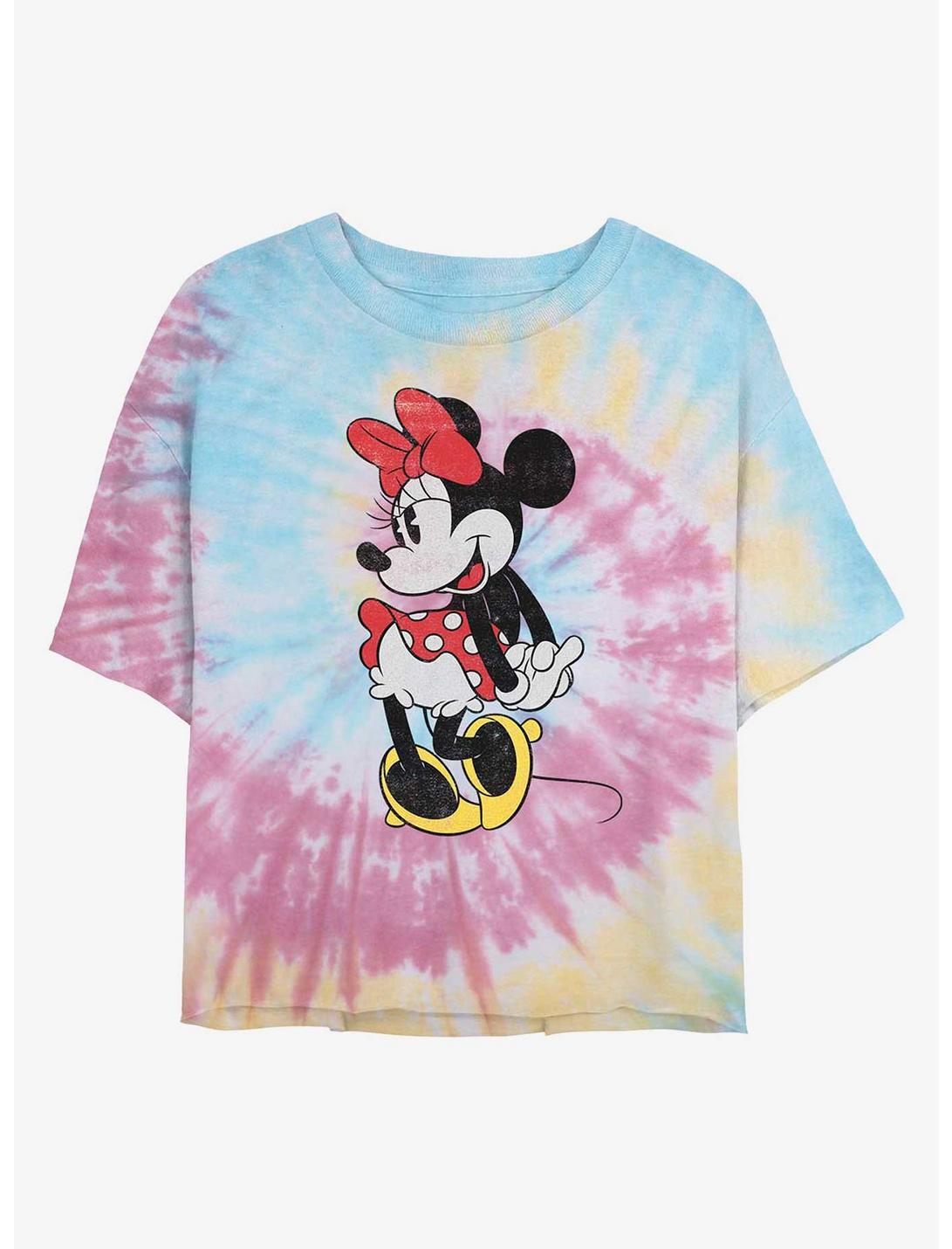 Disney Minnie Mouse Classic Minnie Tie Dye Crop Girls T-Shirt, BLUPNKLY, hi-res