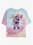 Disney Minnie Mouse Minnie Wink Tie Dye Crop Girls T-Shirt, BLUPNKLY, hi-res
