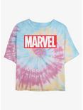 Marvel Logo Tie Dye Crop Girls T-Shirt, BLUPNKLY, hi-res