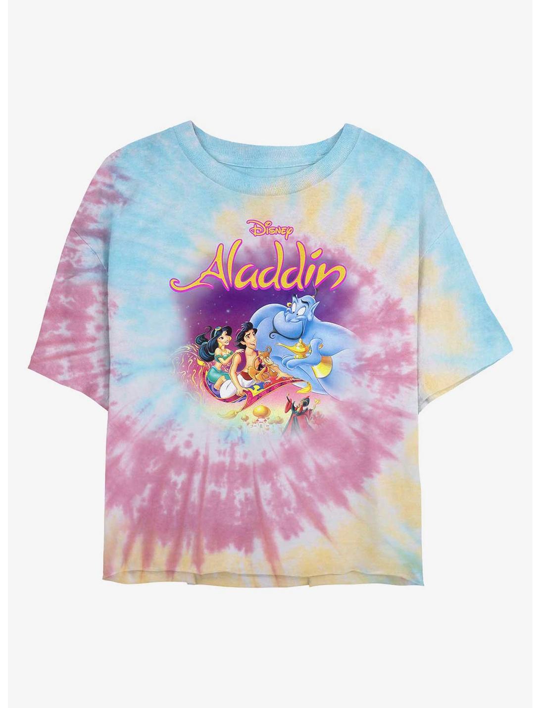 Disney Aladdin VHS Tie Dye Crop Girls T-Shirt, BLUPNKLY, hi-res