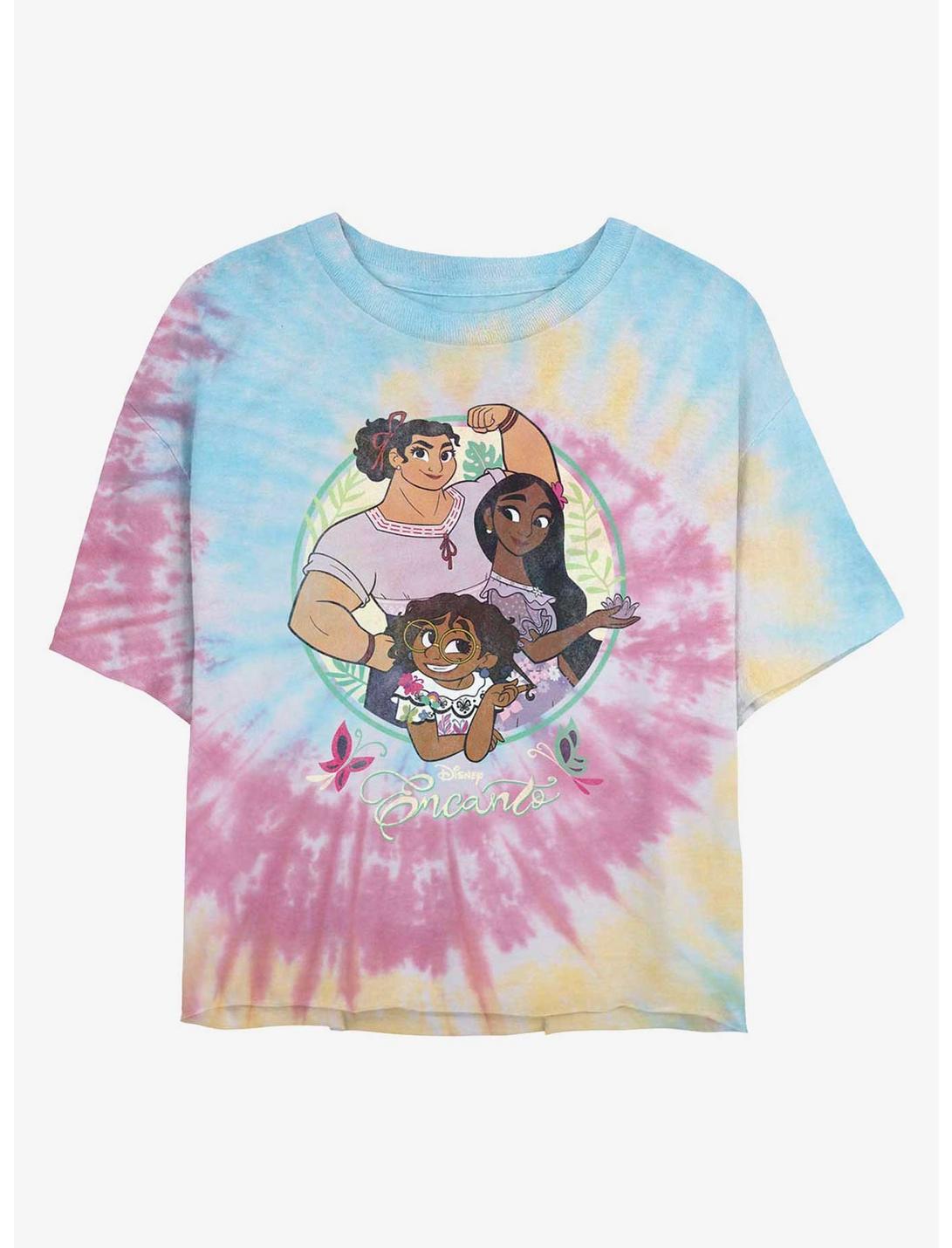 Disney Encanto Sisters Tie Dye Crop Girls T-Shirt, BLUPNKLY, hi-res