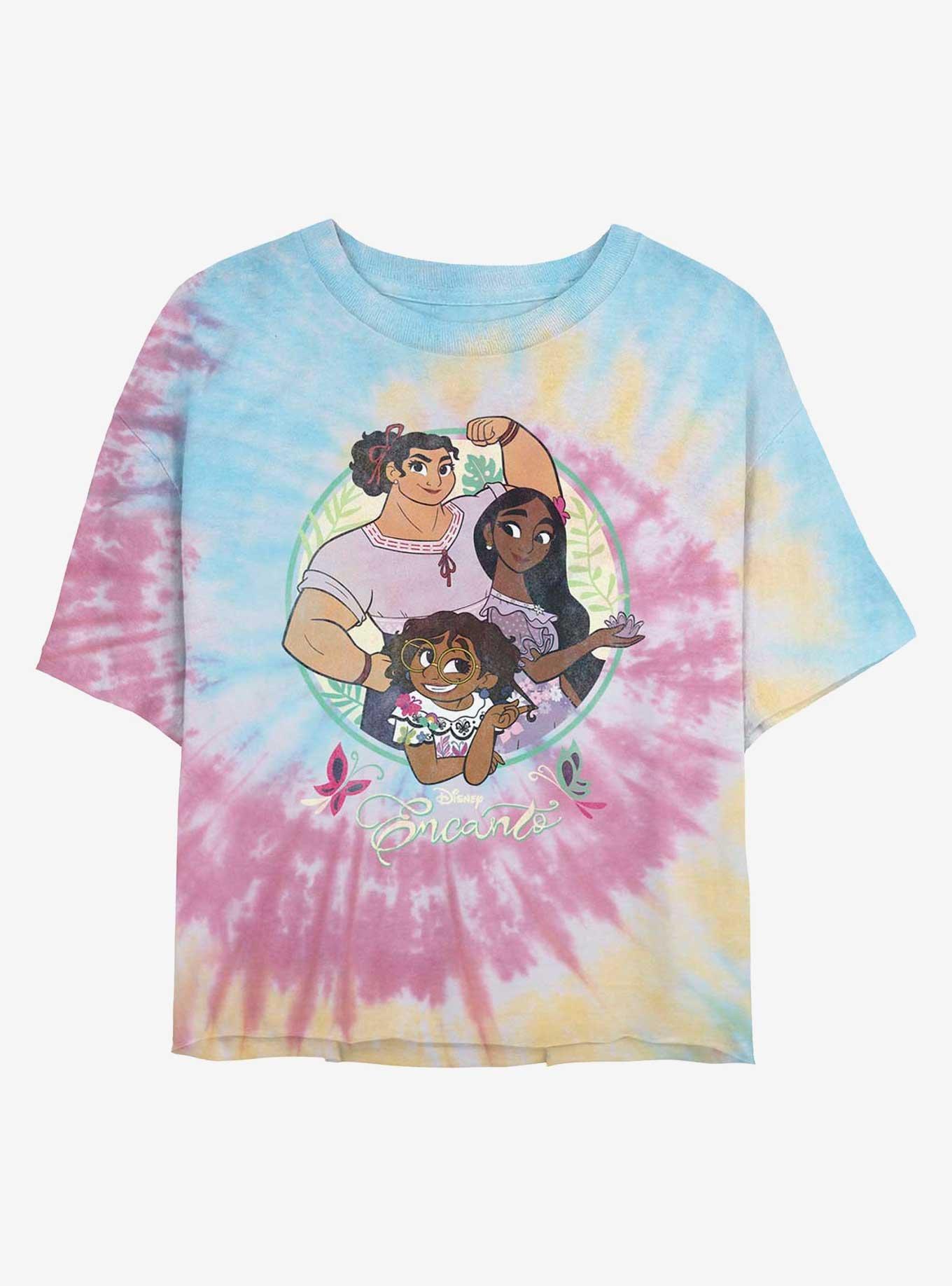 Disney Encanto Sisters Tie Dye Crop Girls T-Shirt, BLUPNKLY, hi-res