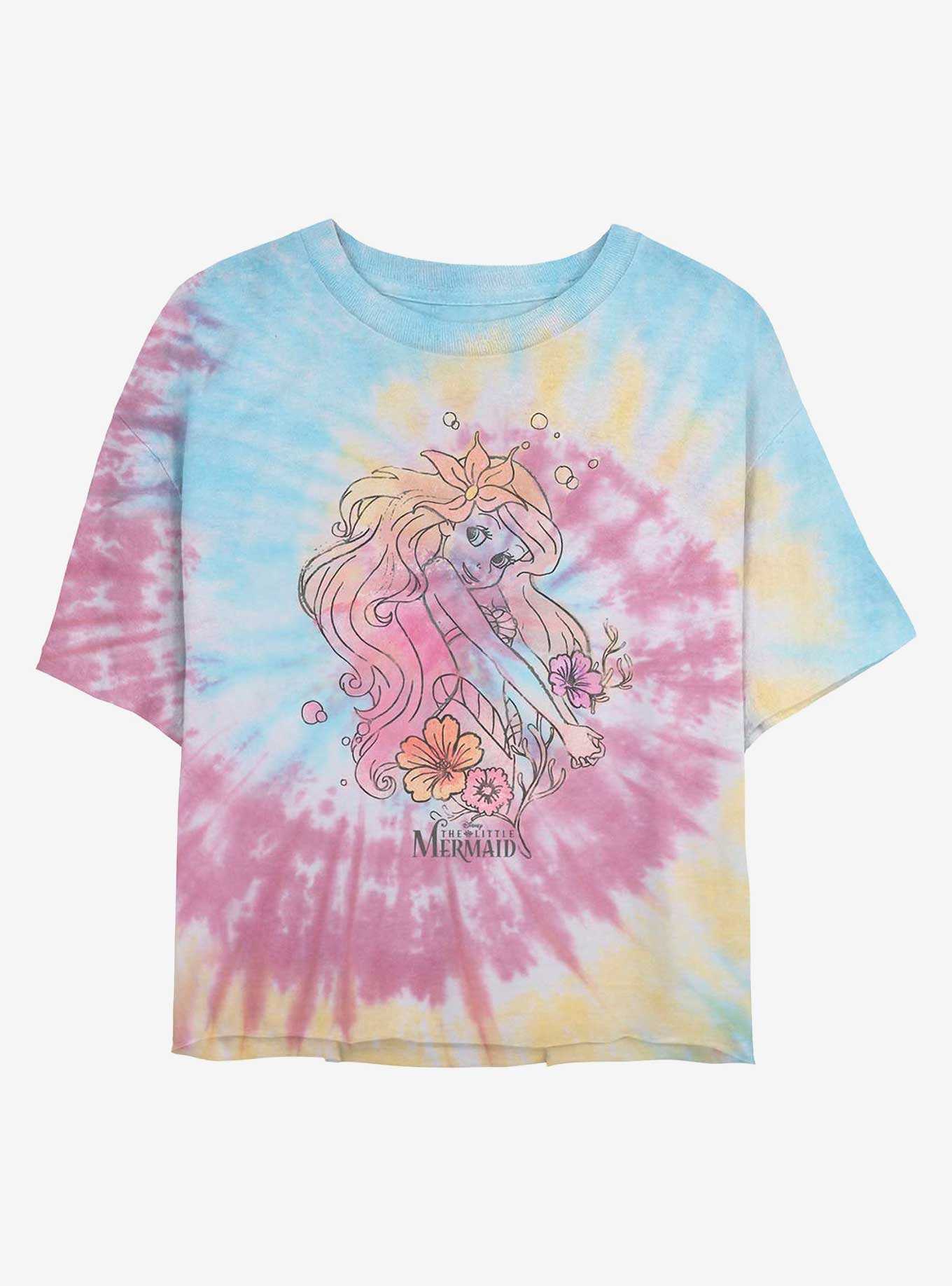 Disney The Little Mermaid Ariel Dream Tie Dye Crop Girls T-Shirt, , hi-res