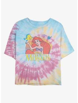 Disney The Little Mermaid Title Tie Dye Crop Girls T-Shirt, , hi-res