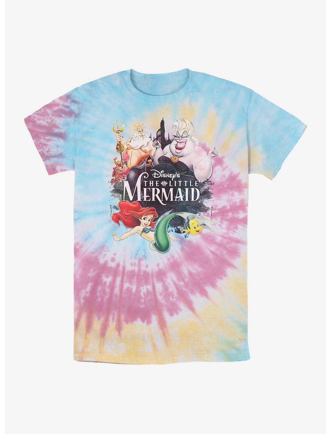 Disney The Little Mermaid Watercolor Poster Tie Dye T-Shirt, BLUPNKLY, hi-res