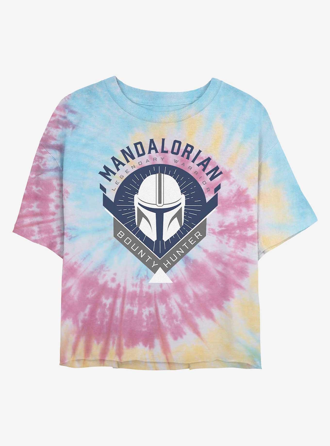 Star Wars The Mandalorian Crest Tie Dye Crop Girls T-Shirt, , hi-res