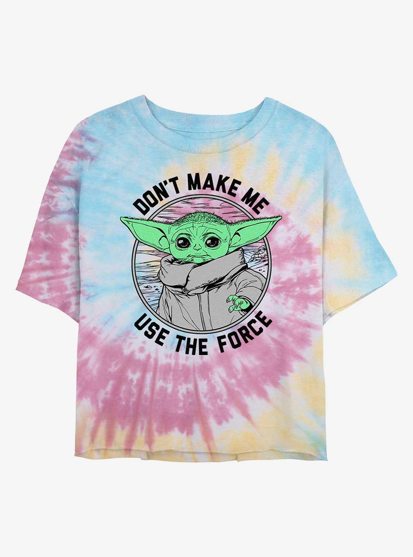 Star Wars The Mandalorian Don't Make Me Tie Dye Crop Girls T-Shirt, , hi-res