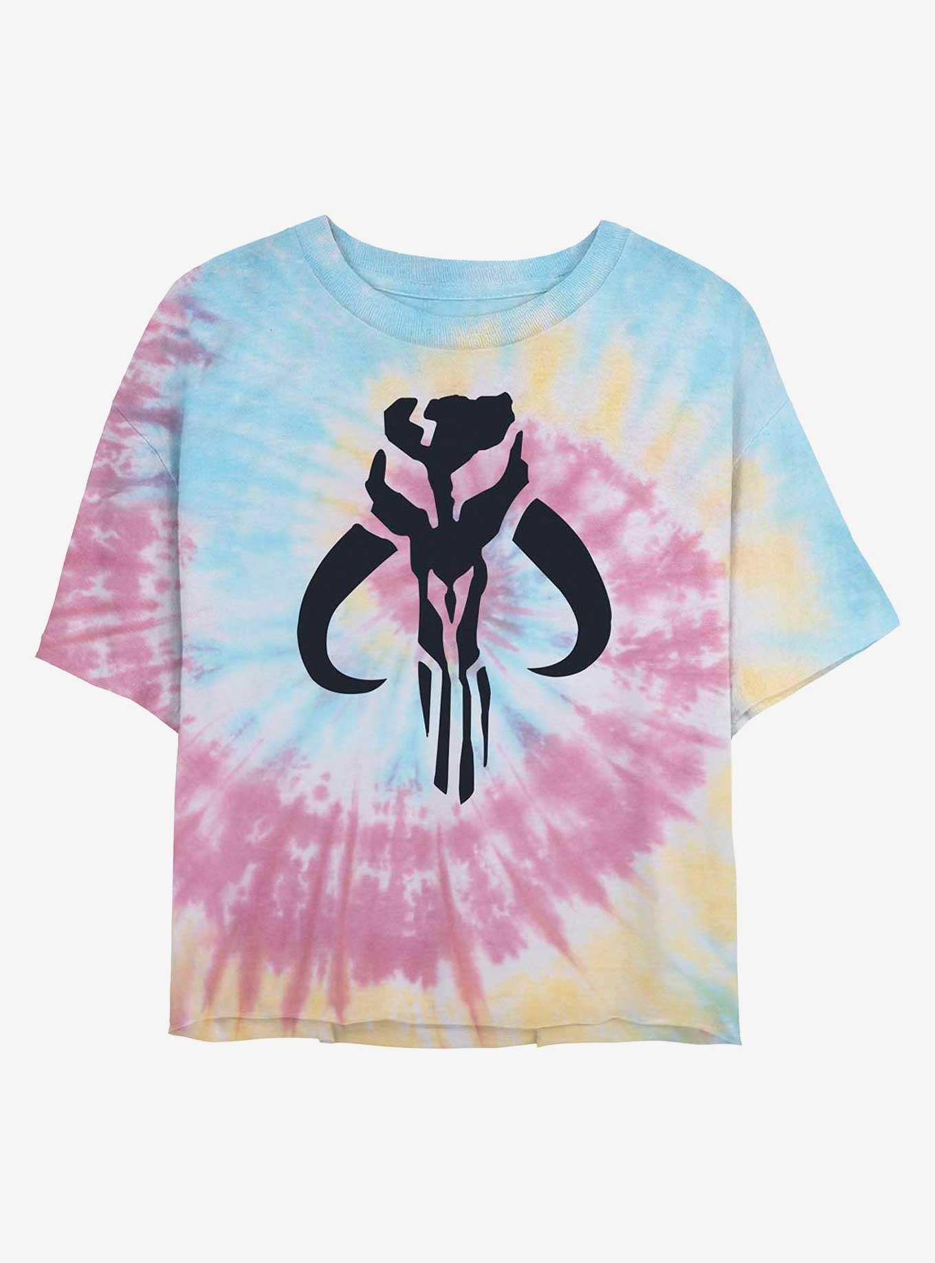 Star Wars The Mandalorian Mythosaur Icon Tie Dye Crop Girls T-Shirt, , hi-res