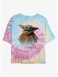 Star Wars The Mandalorian The Child Tie Dye Crop Girls T-Shirt, BLUPNKLY, hi-res