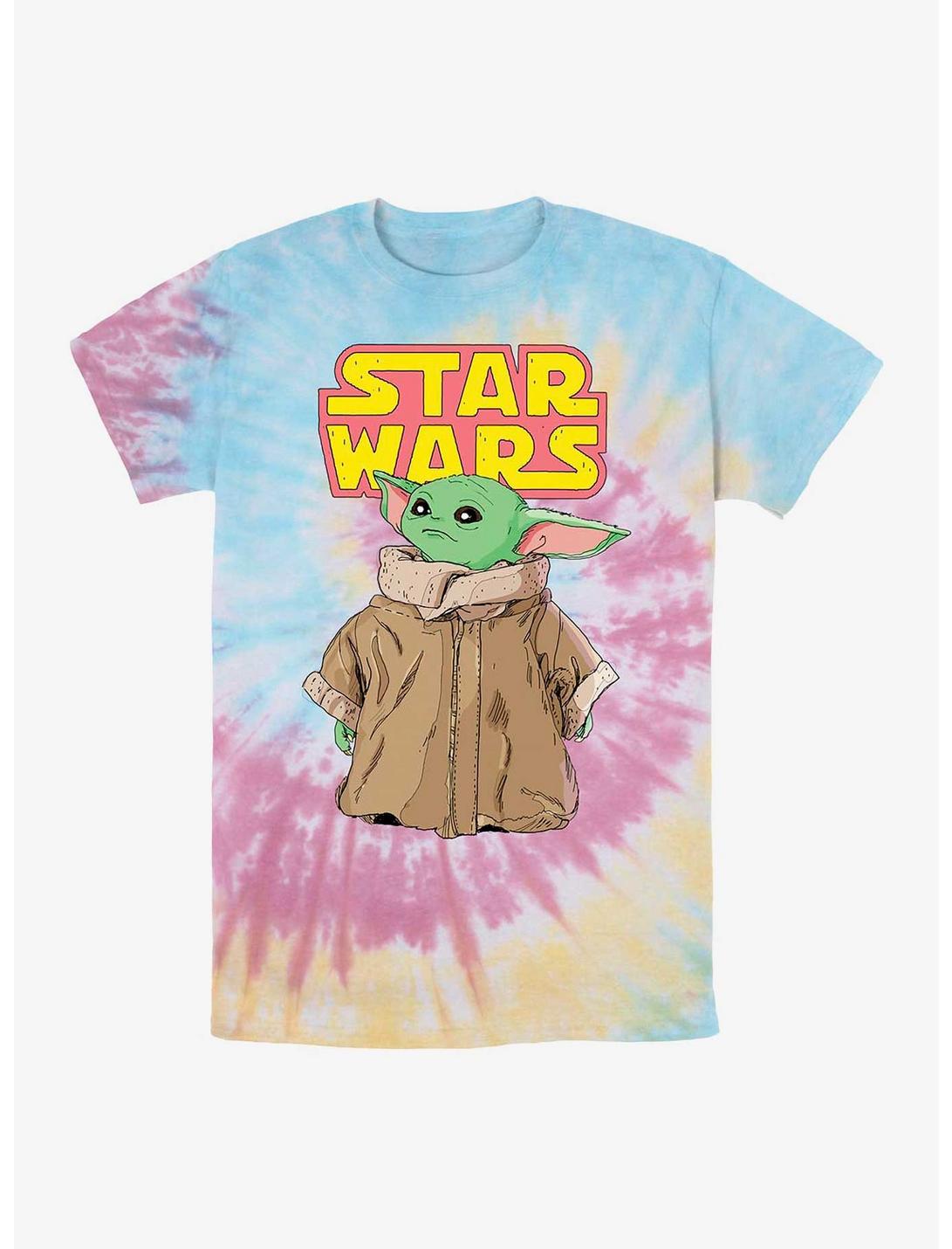 Star Wars The Mandalorian Logo Child Gaze Tie Dye T-Shirt, BLUPNKLY, hi-res