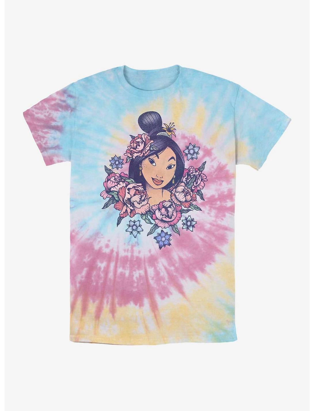Disney Mulan Floral Mulan Tie Dye T-Shirt, BLUPNKLY, hi-res