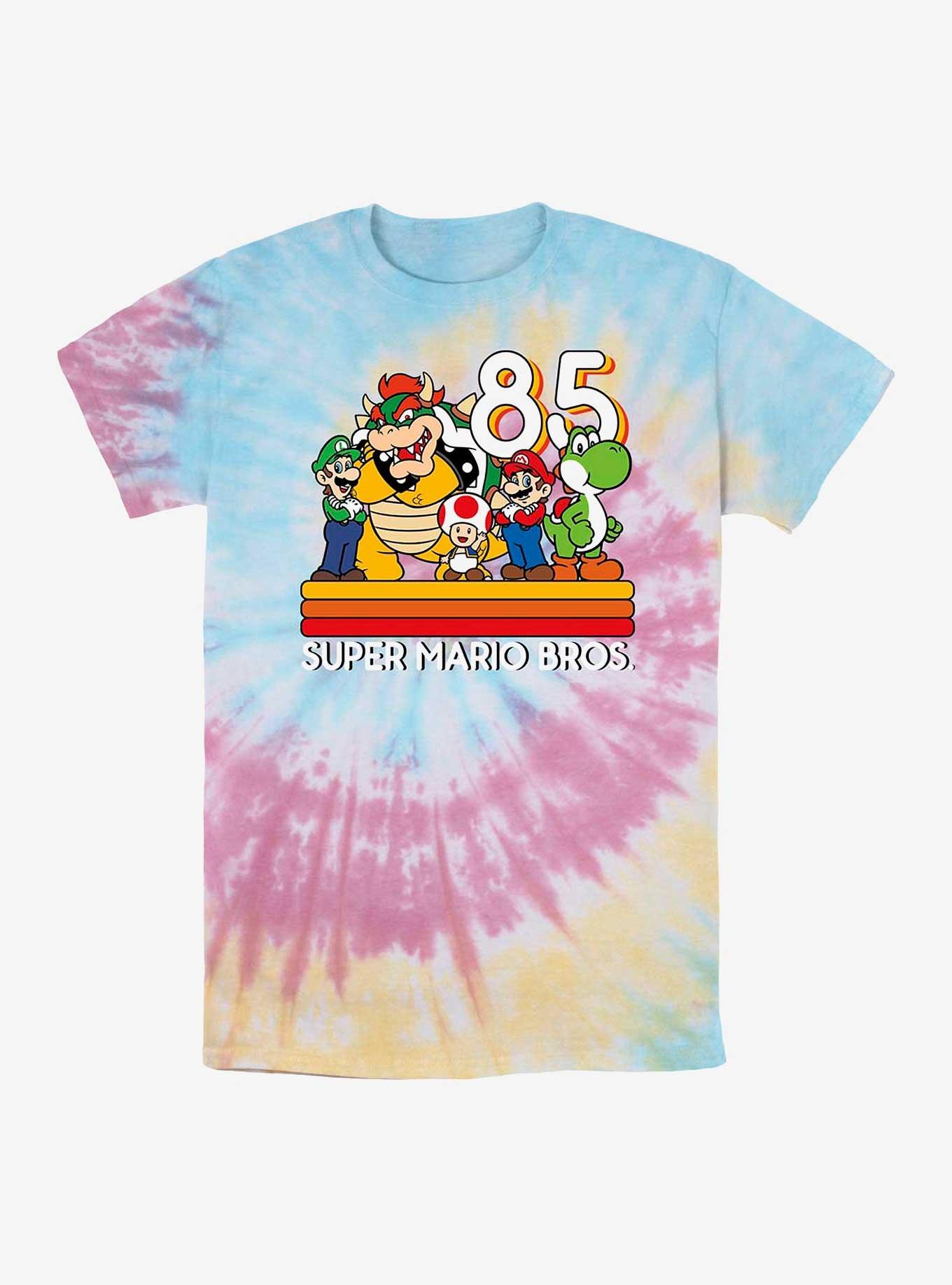 Nintendo Retro Bros Tie Dye T-Shirt, BLUPNKLY, hi-res