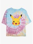 Pokemon Pikachu Tie Dye Crop Girls T-Shirt, BLUPNKLY, hi-res