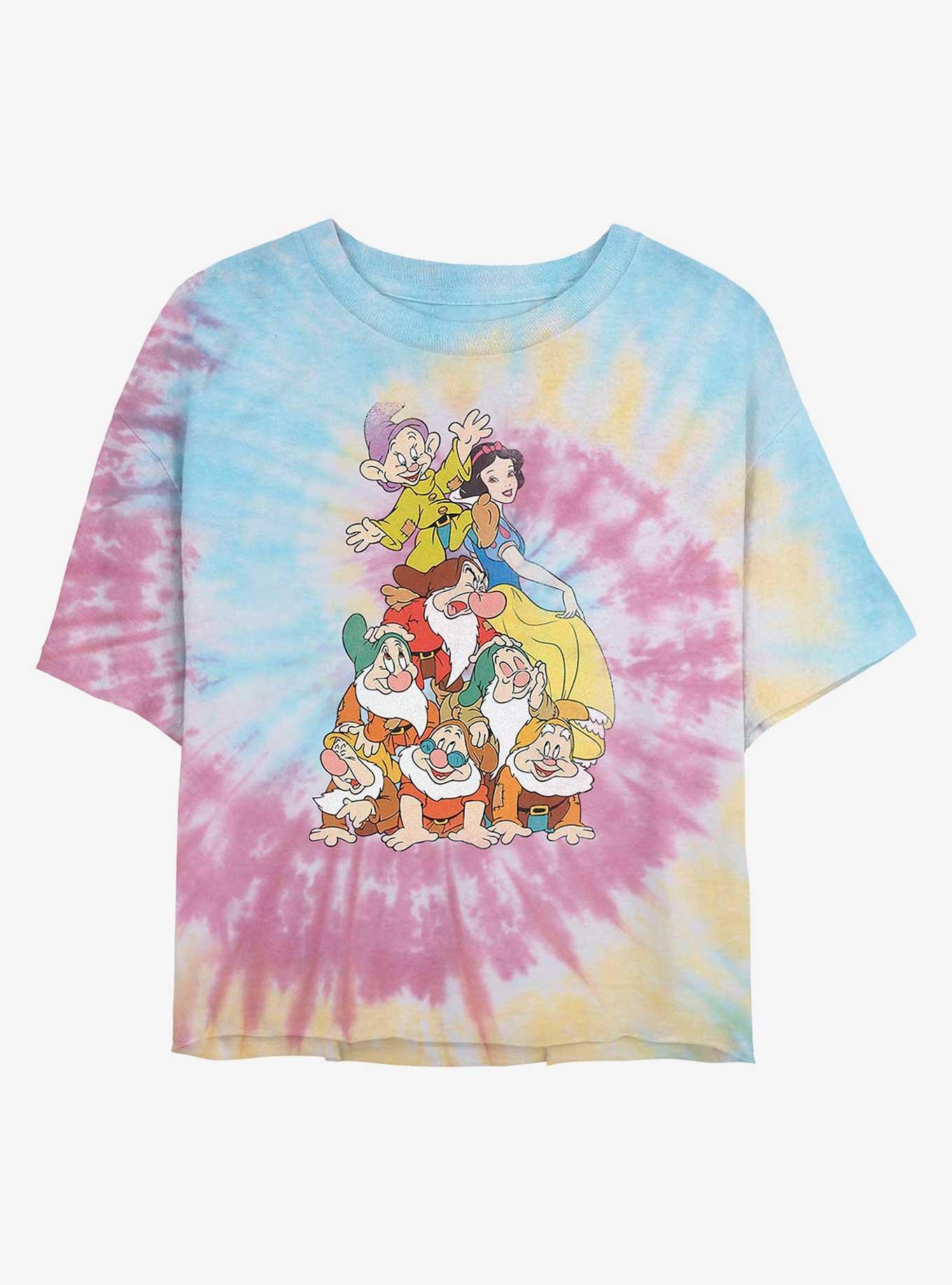 Disney Snow White and the Seven Dwarfs Squad Tie Dye Crop Girls T-Shirt, BLUPNKLY, hi-res