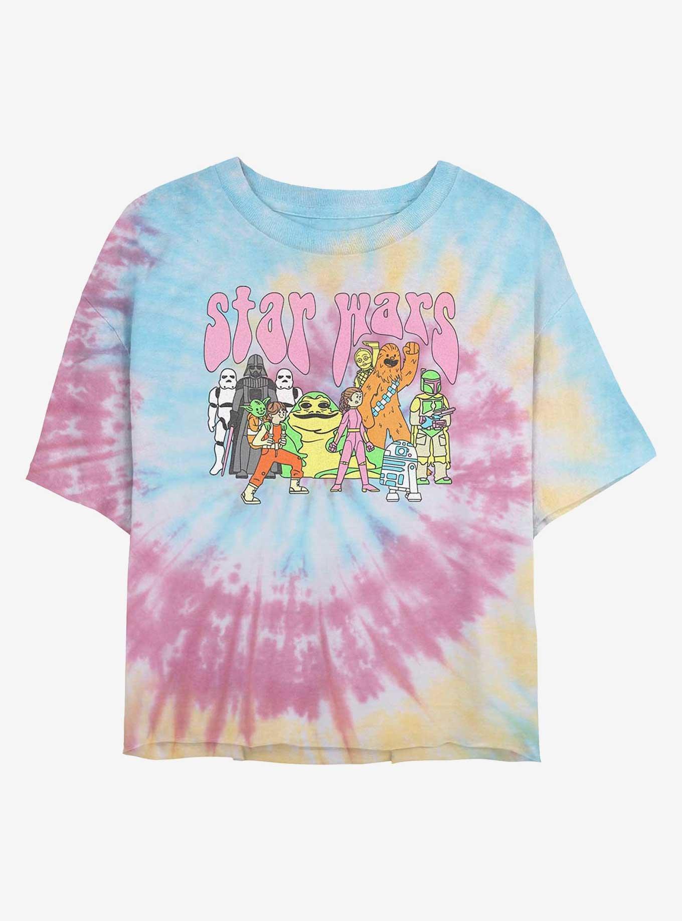 Star Wars Galaxy Fighters Tie Dye Crop Girls T-Shirt, BLUPNKLY, hi-res