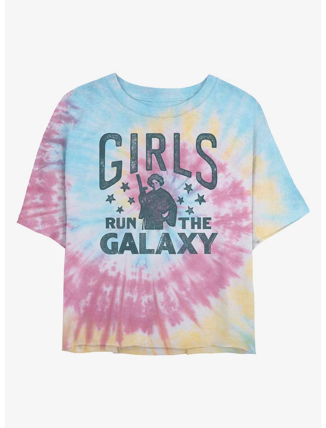 Star Wars Girls Run The Galaxy Tie Dye Crop Girls T-Shirt, BLUPNKLY, hi-res