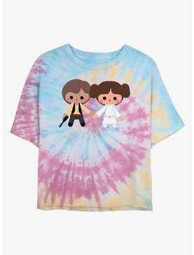 Star Wars Han Leia Kawaii Tie Dye Crop Girls T-Shirt, , hi-res