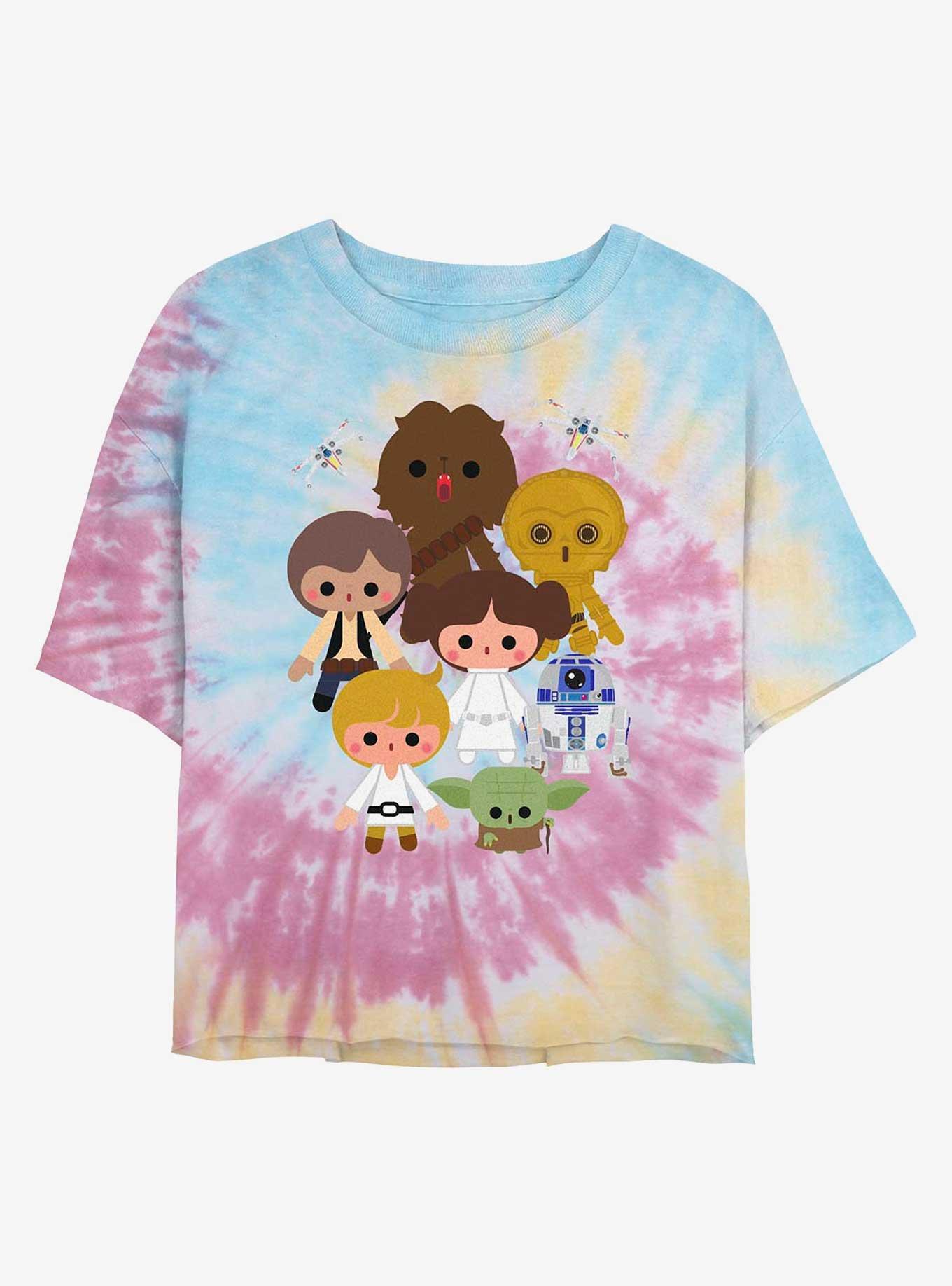 Star Wars Heroes Kawaii Tie Dye Crop Girls T-Shirt, BLUPNKLY, hi-res