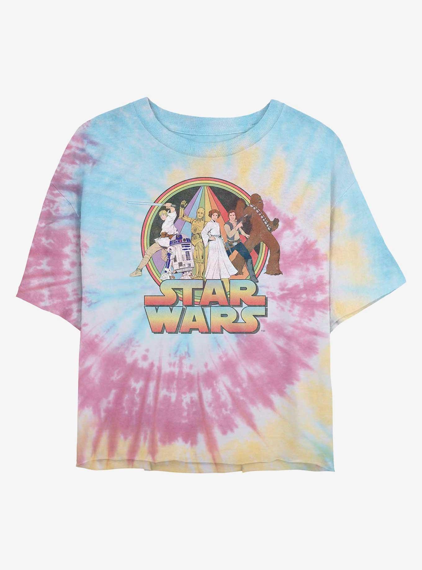 Star Wars Psychedelic Heroes Tie Dye Crop Girls T-Shirt, BLUPNKLY, hi-res