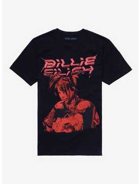 Billie Eilish Red Portrait Boyfriend Fit Girls T-Shirt, , hi-res