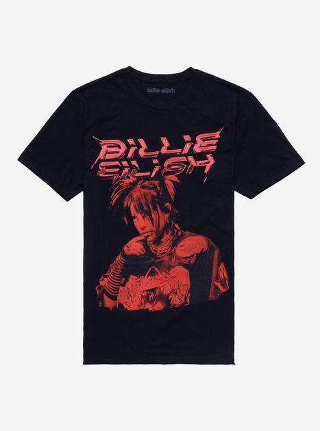 Billie Eilish Red Portrait Boyfriend Fit Girls T-Shirt | Hot Topic