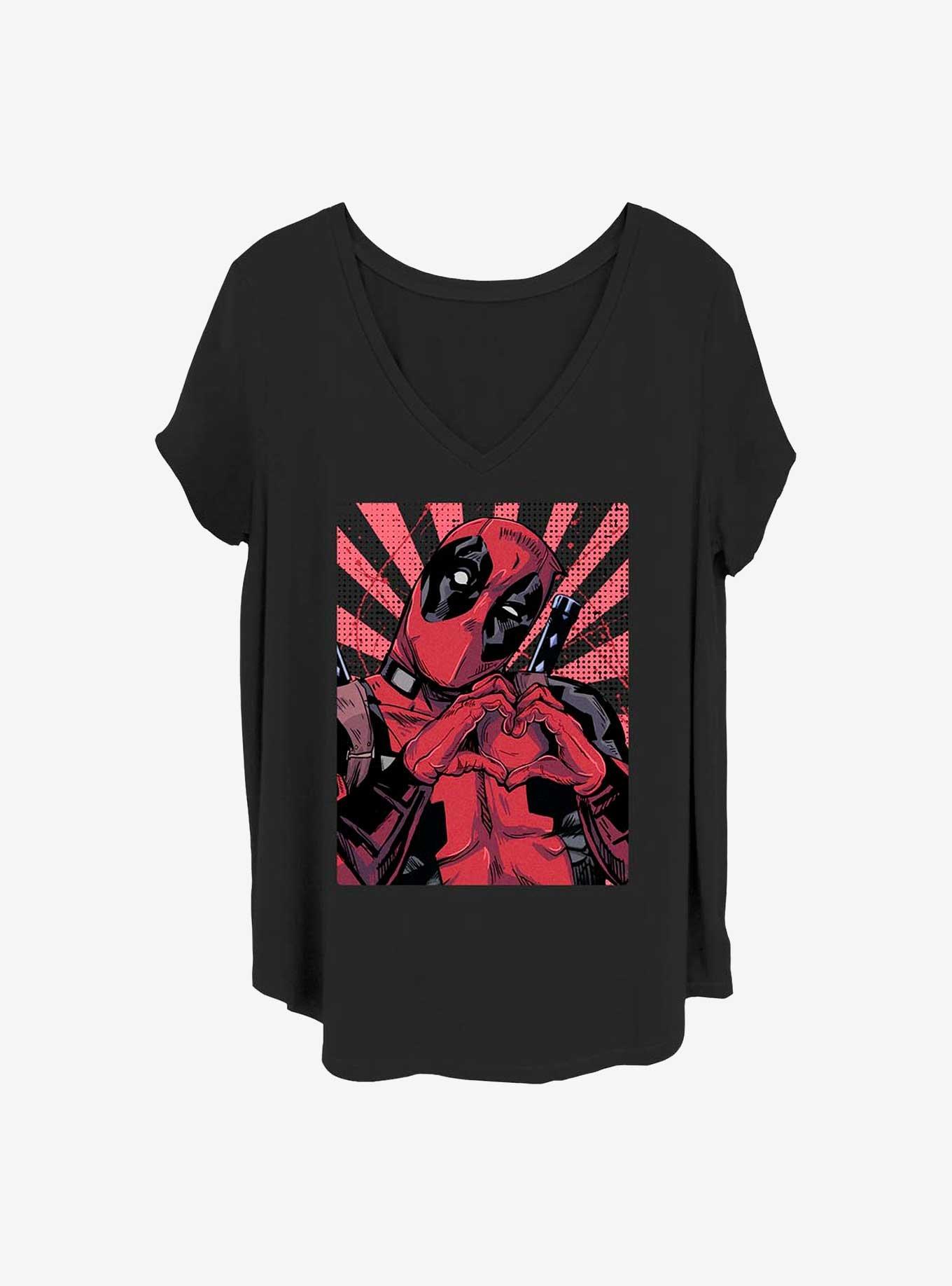Marvel Deadpool Love Portrait Girls T-Shirt Plus Size, BLACK, hi-res