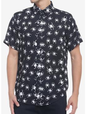 Black Spider Woven Button-Up, , hi-res
