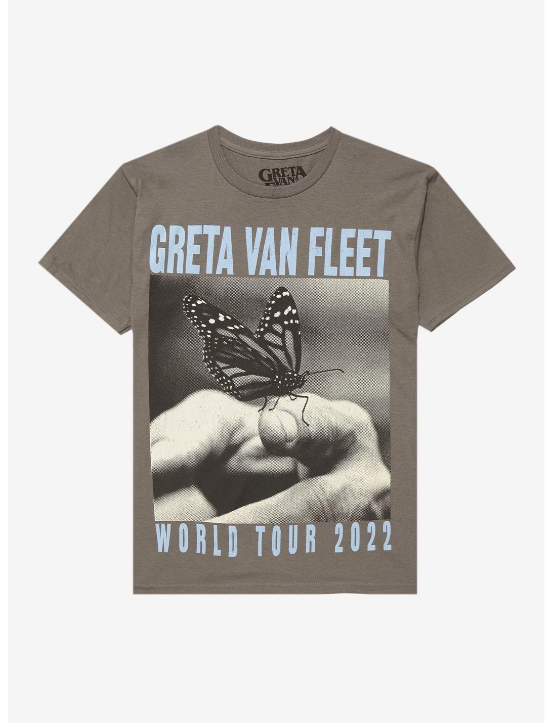 Greta Van Fleet World Tour 2022 Boyfriend Fit Girls T-Shirt, GREY, hi-res