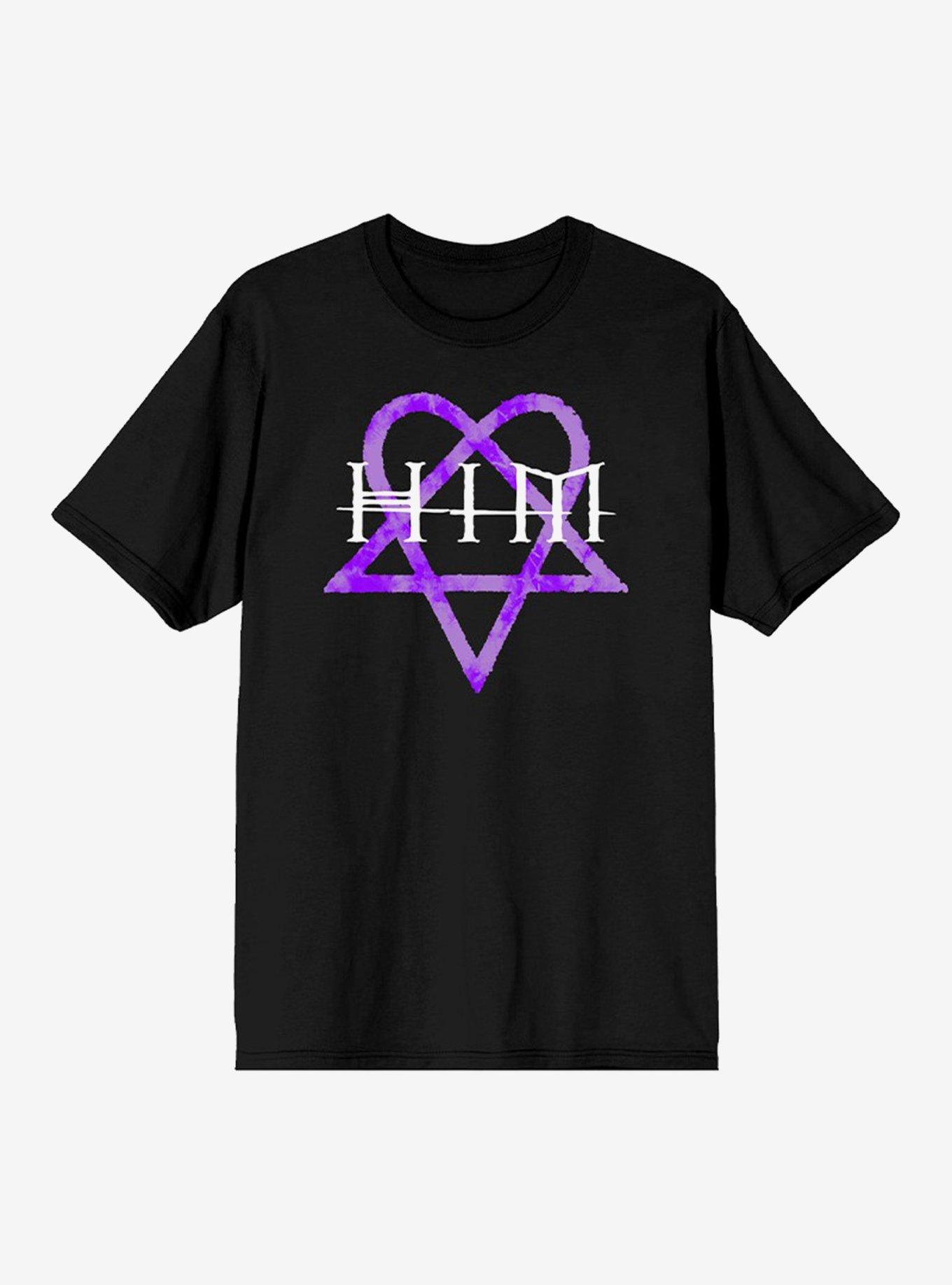 HIM Heartagram Logo Boyfriend Fit Girls T-Shirt, BLACK, hi-res
