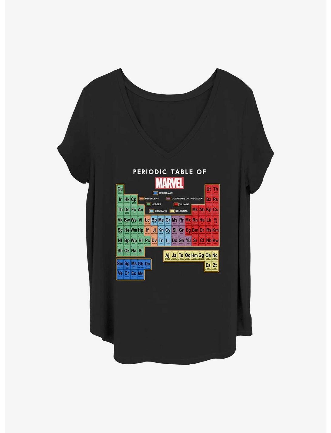 Marvel Periodic Heroes Girls T-Shirt Plus Size, BLACK, hi-res