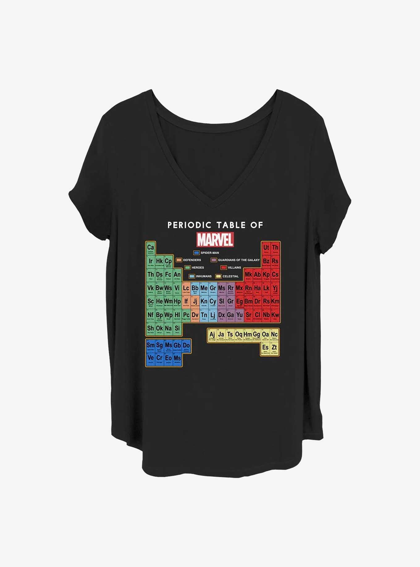 Marvel Periodic Heroes Girls T-Shirt Plus Size, BLACK, hi-res