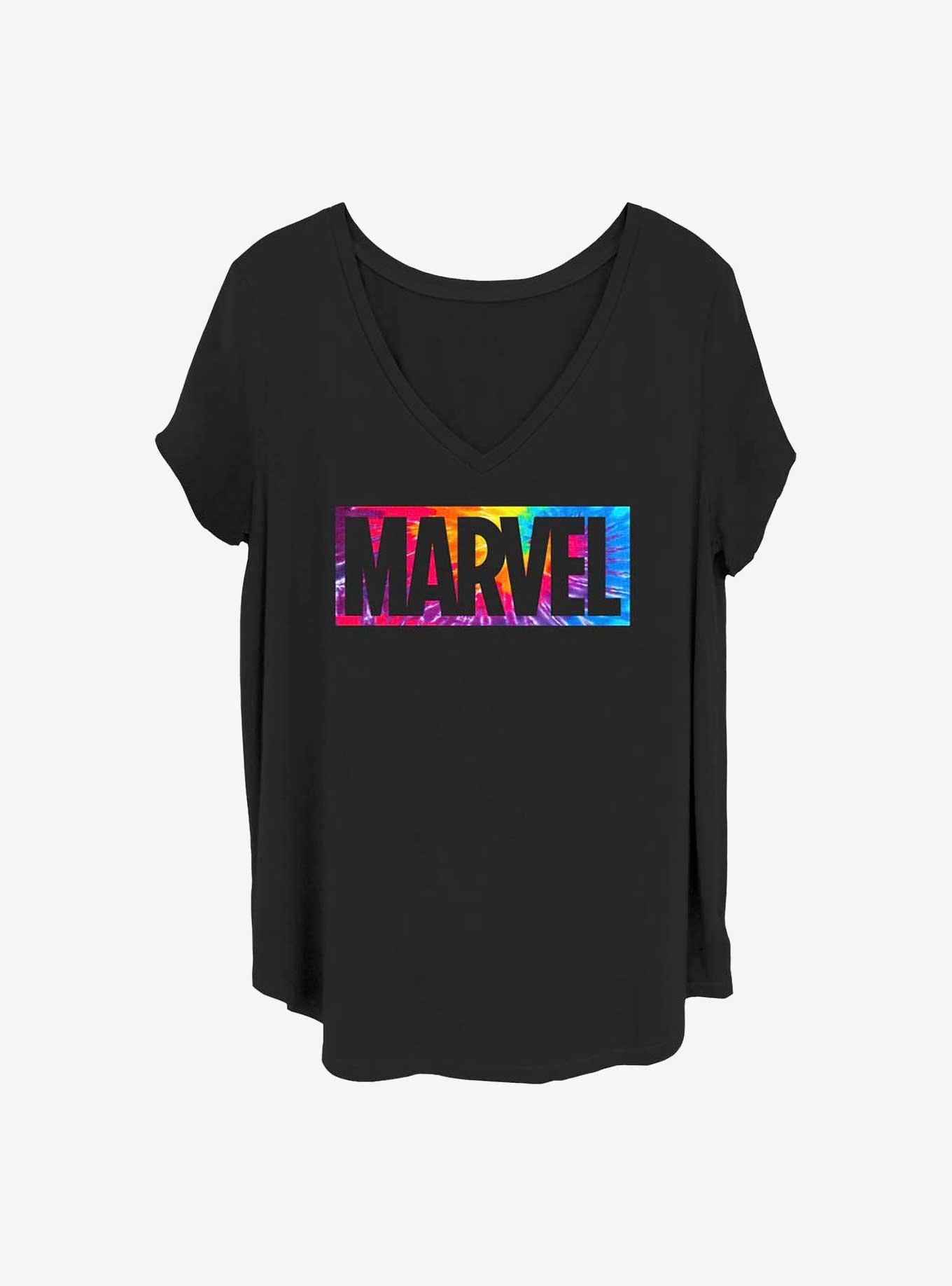 Marvel Tie-Dye Logo Girls T-Shirt Plus Size, BLACK, hi-res