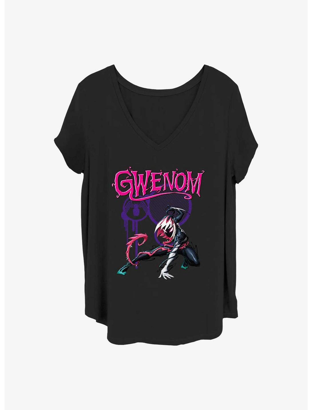 Marvel Venom Gwenom Hero Pose Girls T-Shirt Plus Size, BLACK, hi-res