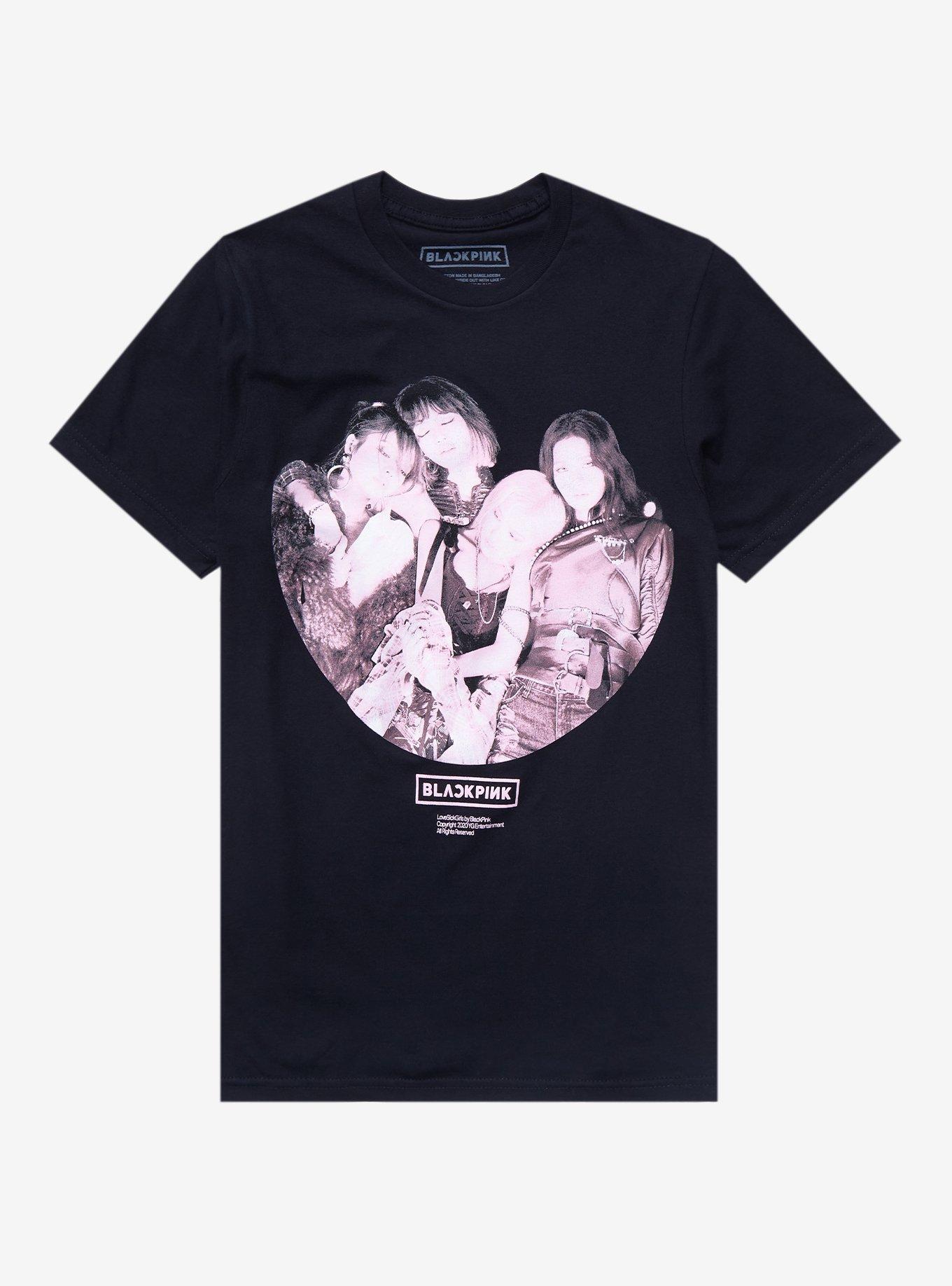 BLACKPINK Pink Portrait Boyfriend Fit Girls T-Shirt, BLACK, hi-res