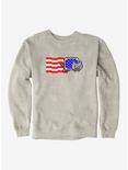 Nyan Cat American Flag Sweatshirt, OATMEAL HEATHER, hi-res