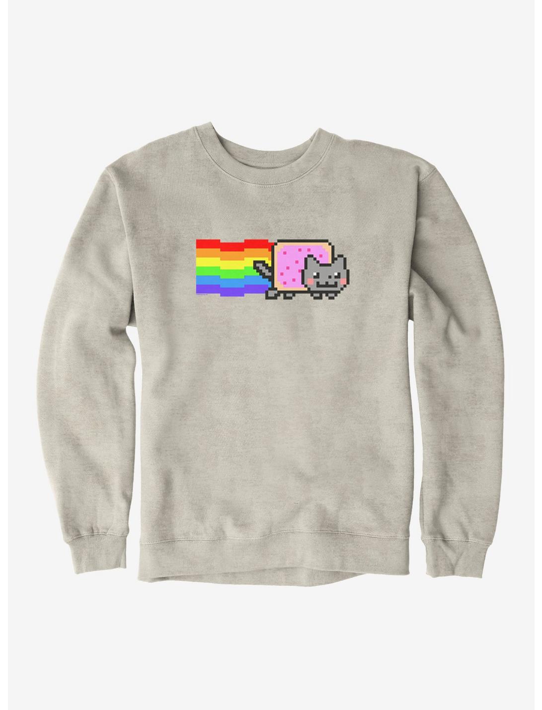 Nyan Cat Original Sweatshirt, OATMEAL HEATHER, hi-res