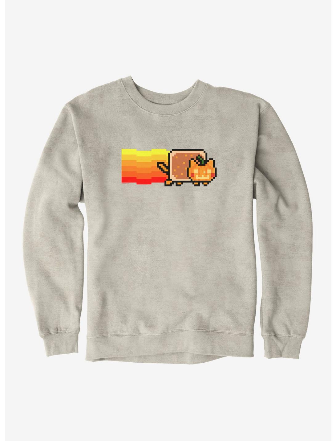 Nyan Cat Pumpkin Sweatshirt, OATMEAL HEATHER, hi-res