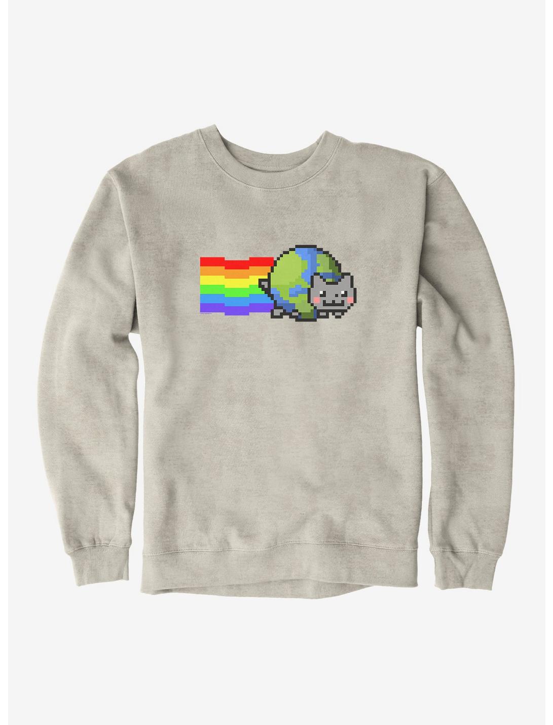 Nyan Cat World Sweatshirt, OATMEAL HEATHER, hi-res