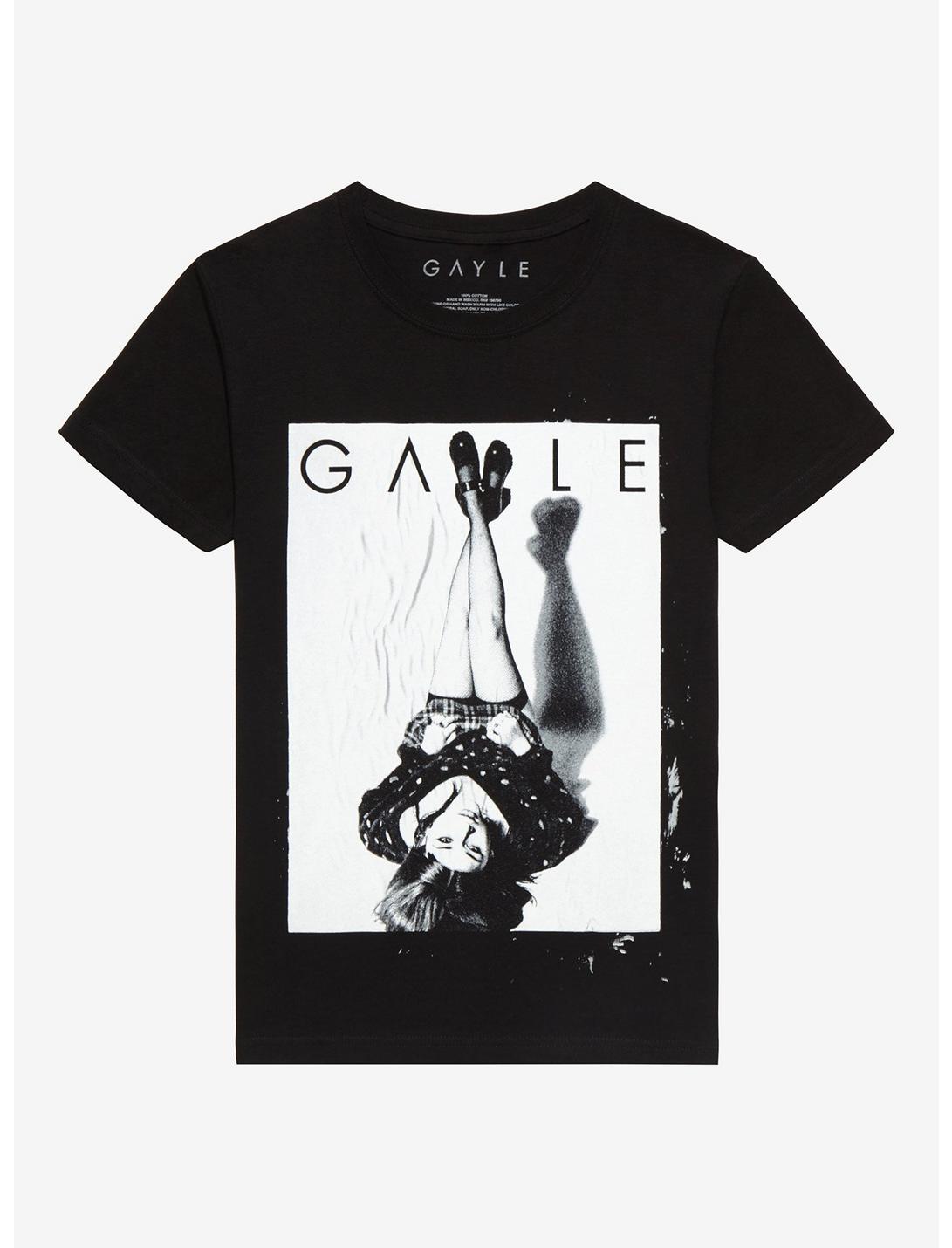 Gayle Upside-Down Portrait Boyfriend Fit Girls T-Shirt, BLACK, hi-res