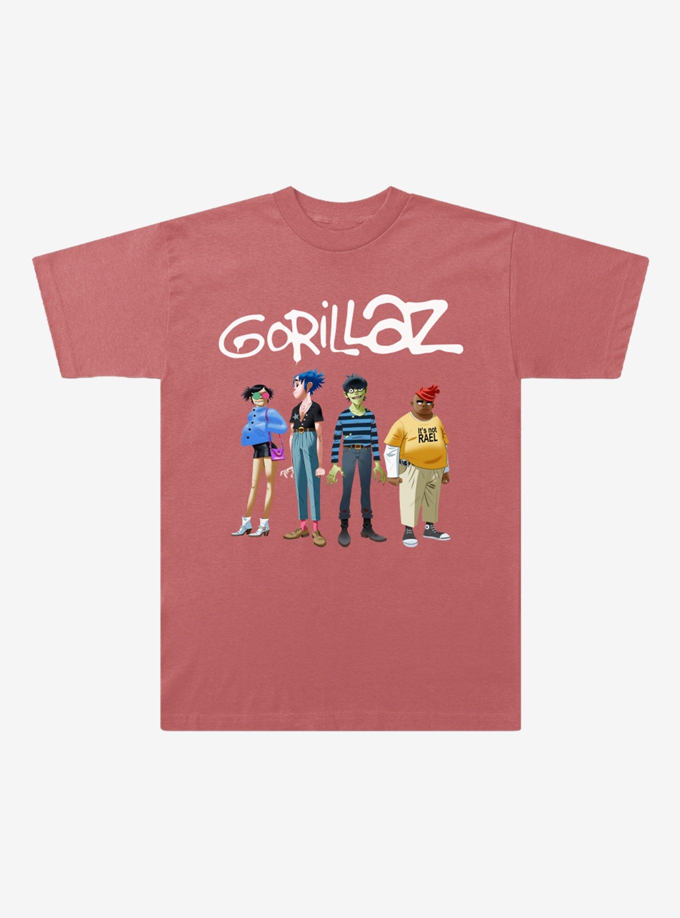 Gorillaz Group Portrait Boyfriend Fit Girls T-Shirt, PINK, hi-res
