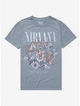 Nirvana Floral Heart Boyfriend Fit Girls T-Shirt, GREY, hi-res