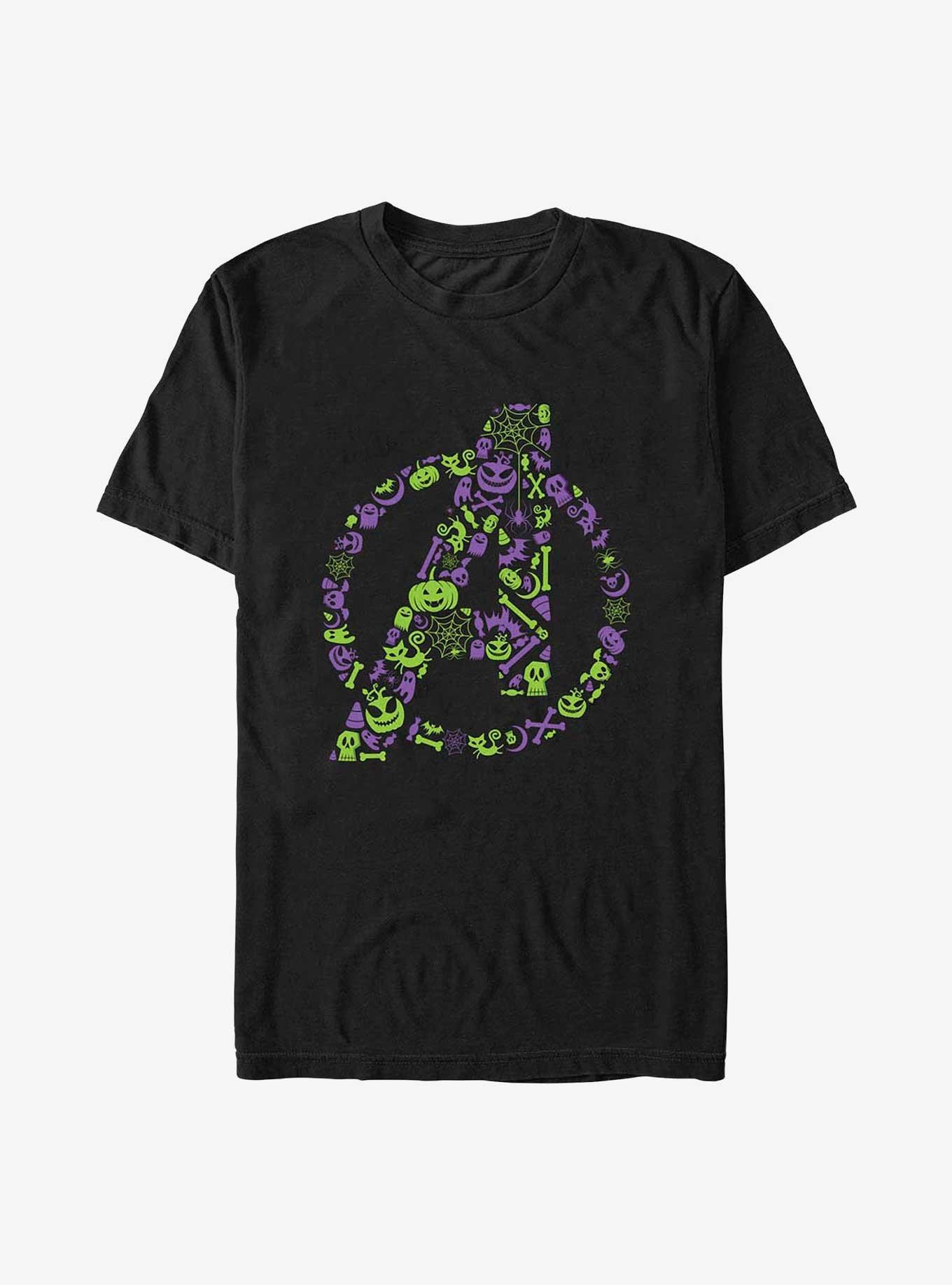Marvel Avengers Halloween Logo T-Shirt, BLACK, hi-res