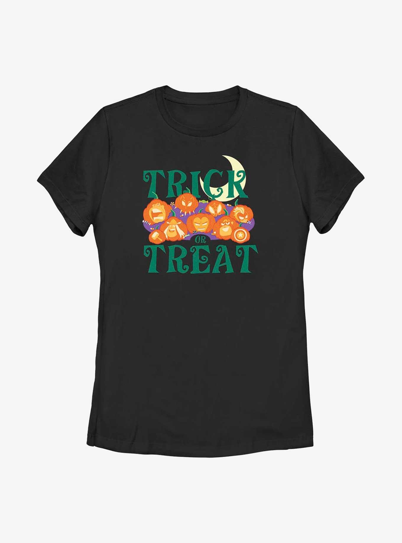 Marvel Avengers Pumpkins Trick Or Treat Womens T-Shirt, , hi-res